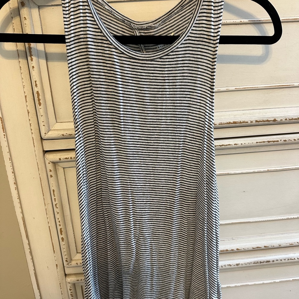 American Eagle Outfitters Black and White Striped Tank Top